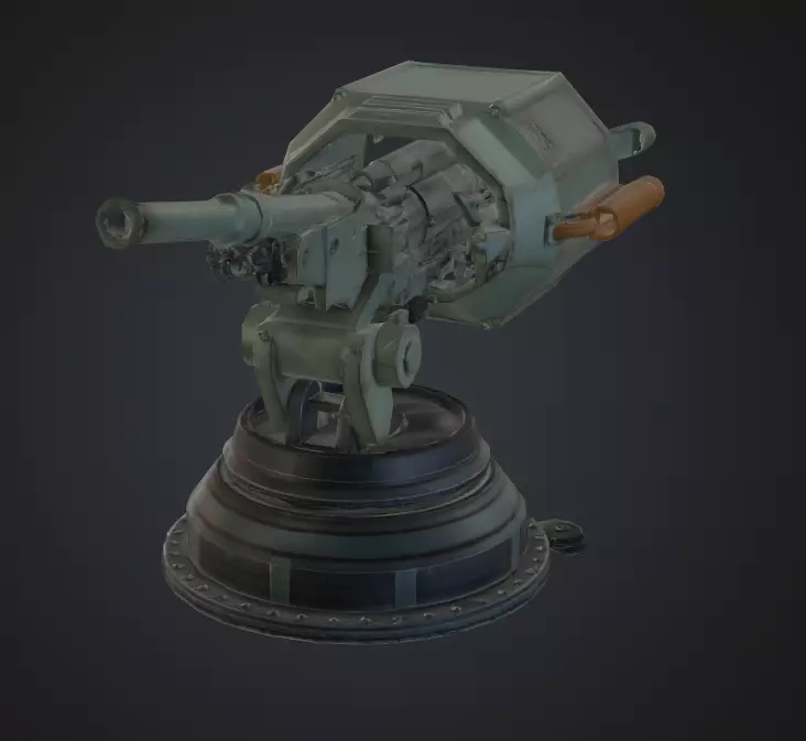 Machine Gun Turret Low-poly 3D model