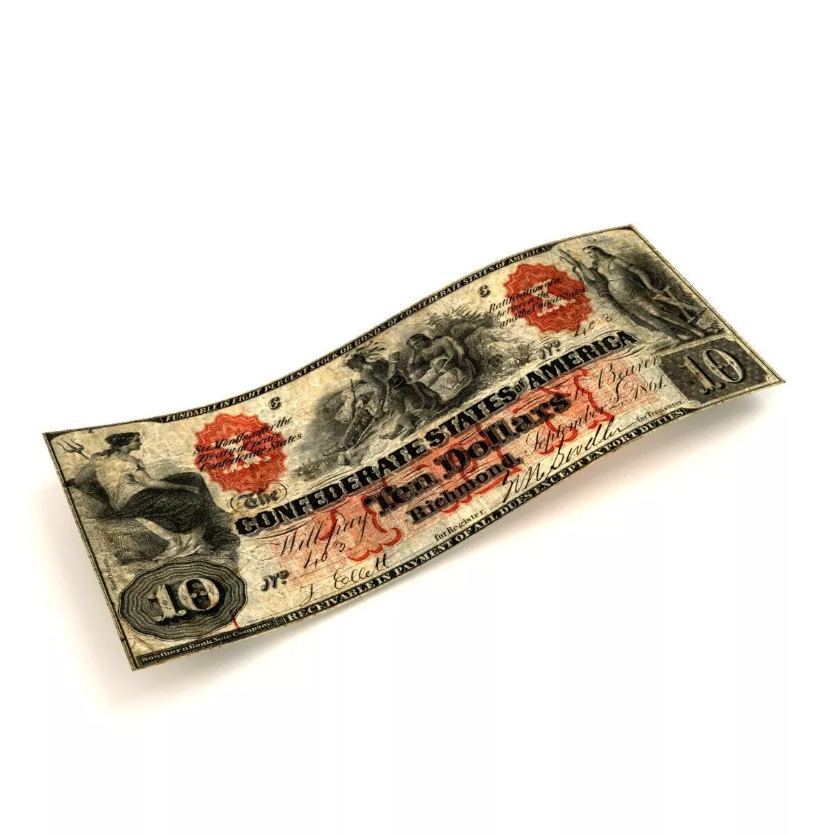 10 DOLLARS 1861 1862 3D model
