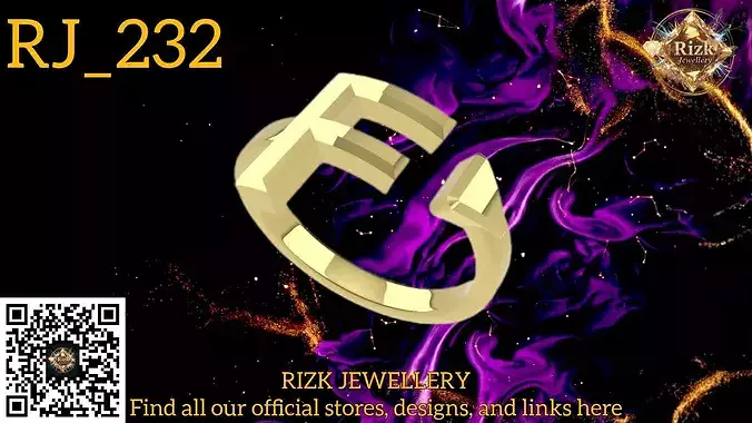 Initial Letter F Ring Style 2 Model RJ 232