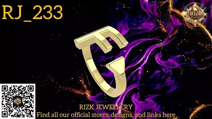 Initial Letter F Ring Style 3 Model RJ 233