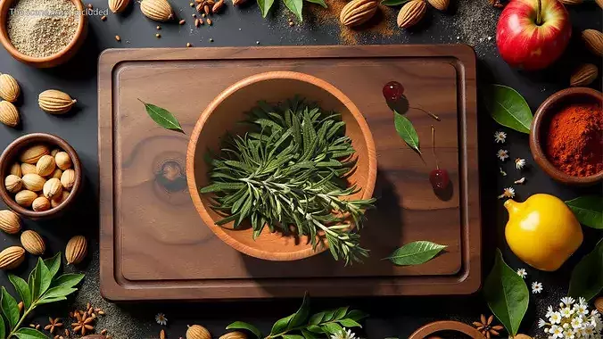 Bowl of Rosemary 3D model 2