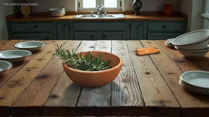 Bowl of Rosemary 3D model 3