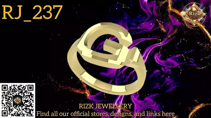 Initial Letter G Ring Style 1 Model RJ 237