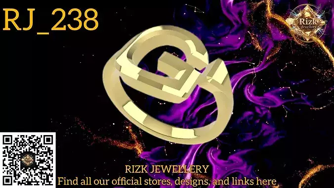 Initial Letter G Ring Style 2 Model RJ 238