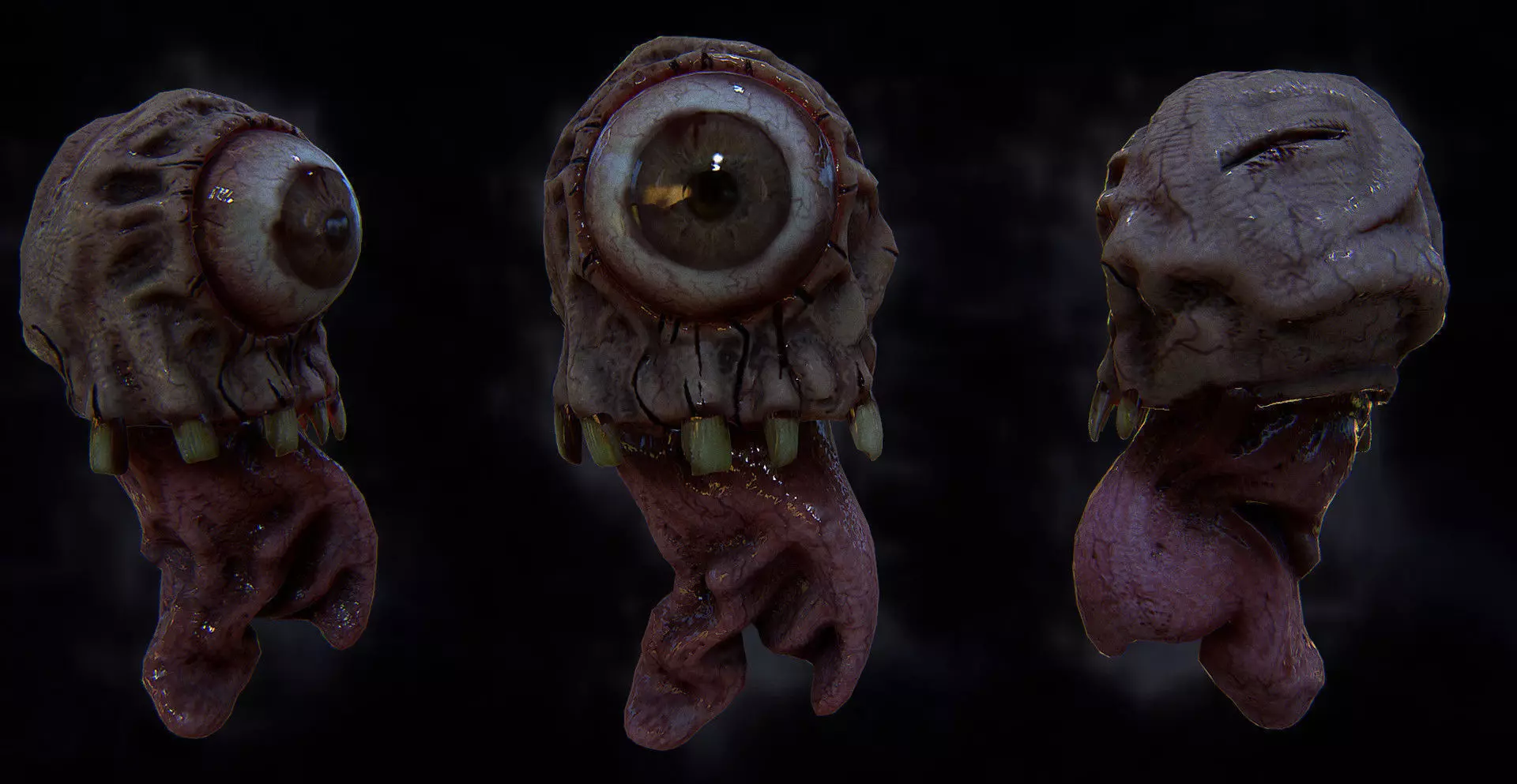 Creepy Thing Low-poly 3D model_0