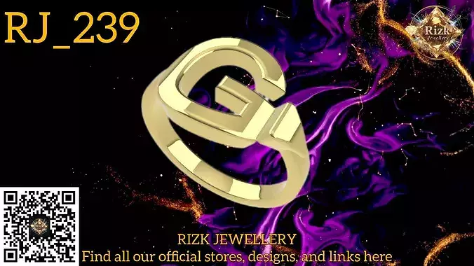 Initial Letter G Ring Style 3 Model RJ 239