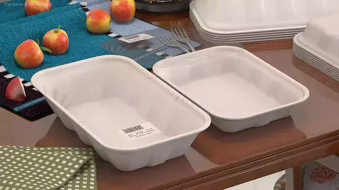 Disposable Food Containers 3D model 4