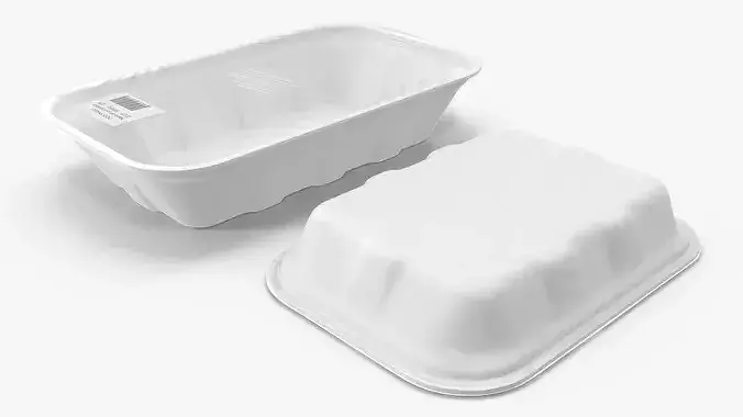 Disposable Food Containers 3D model 2