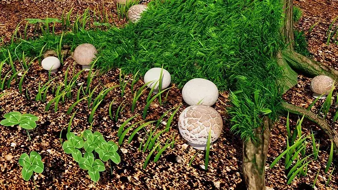 Button Mushroom Low-poly 3D model 6