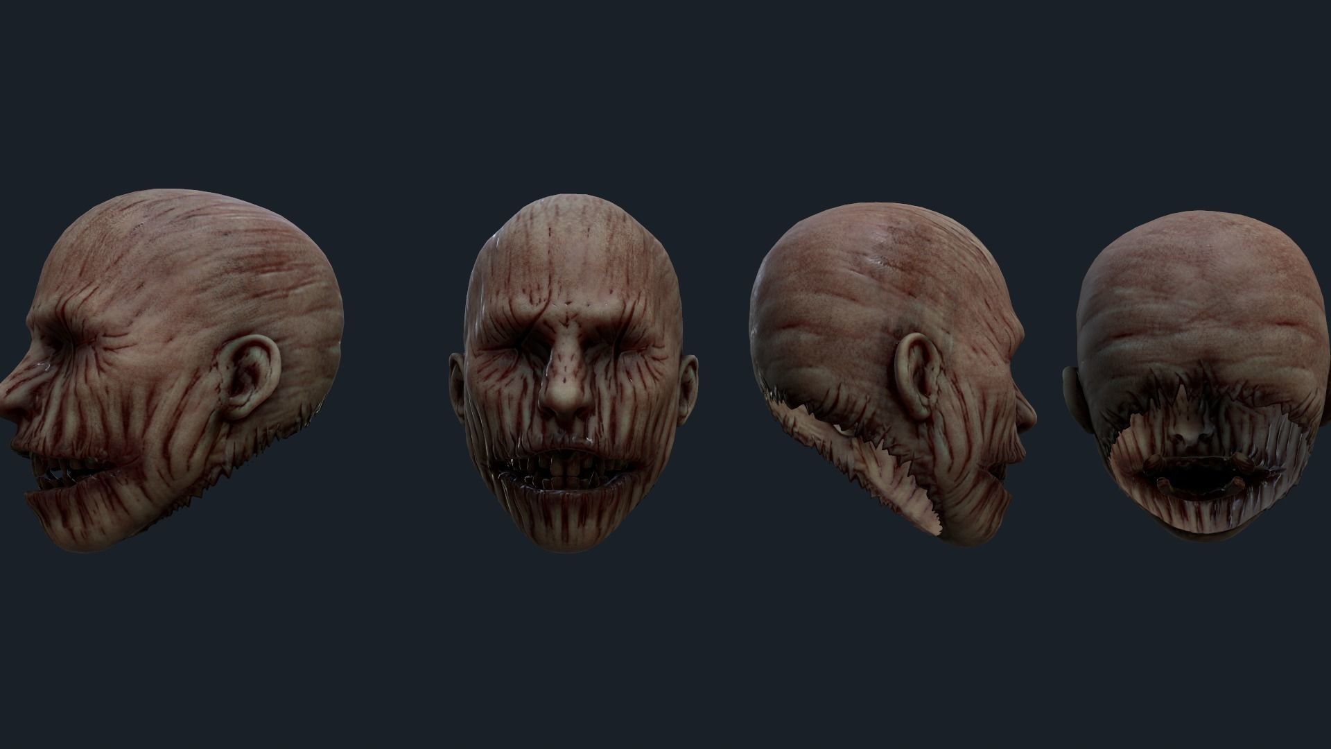 Creepy mask Low-poly 3D model_1