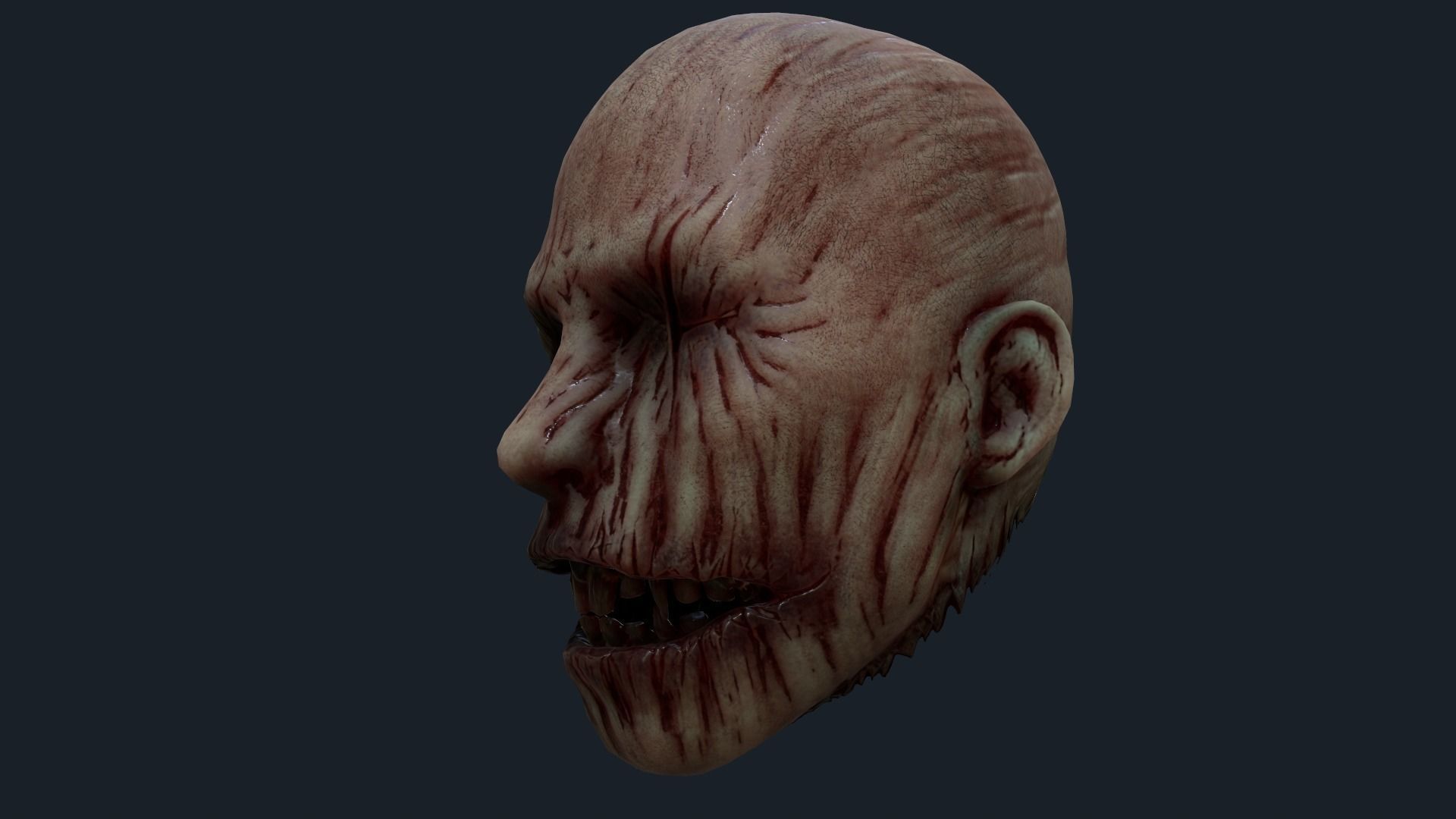 Creepy mask Low-poly 3D model_2