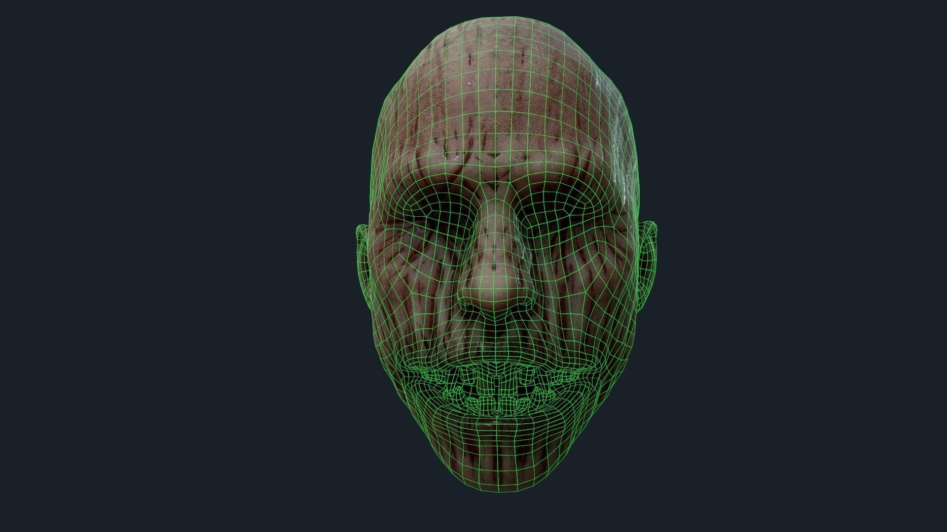 Creepy mask Low-poly 3D model_3