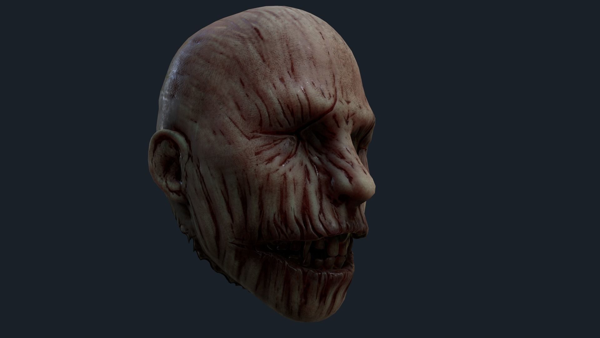 Creepy mask Low-poly 3D model_0