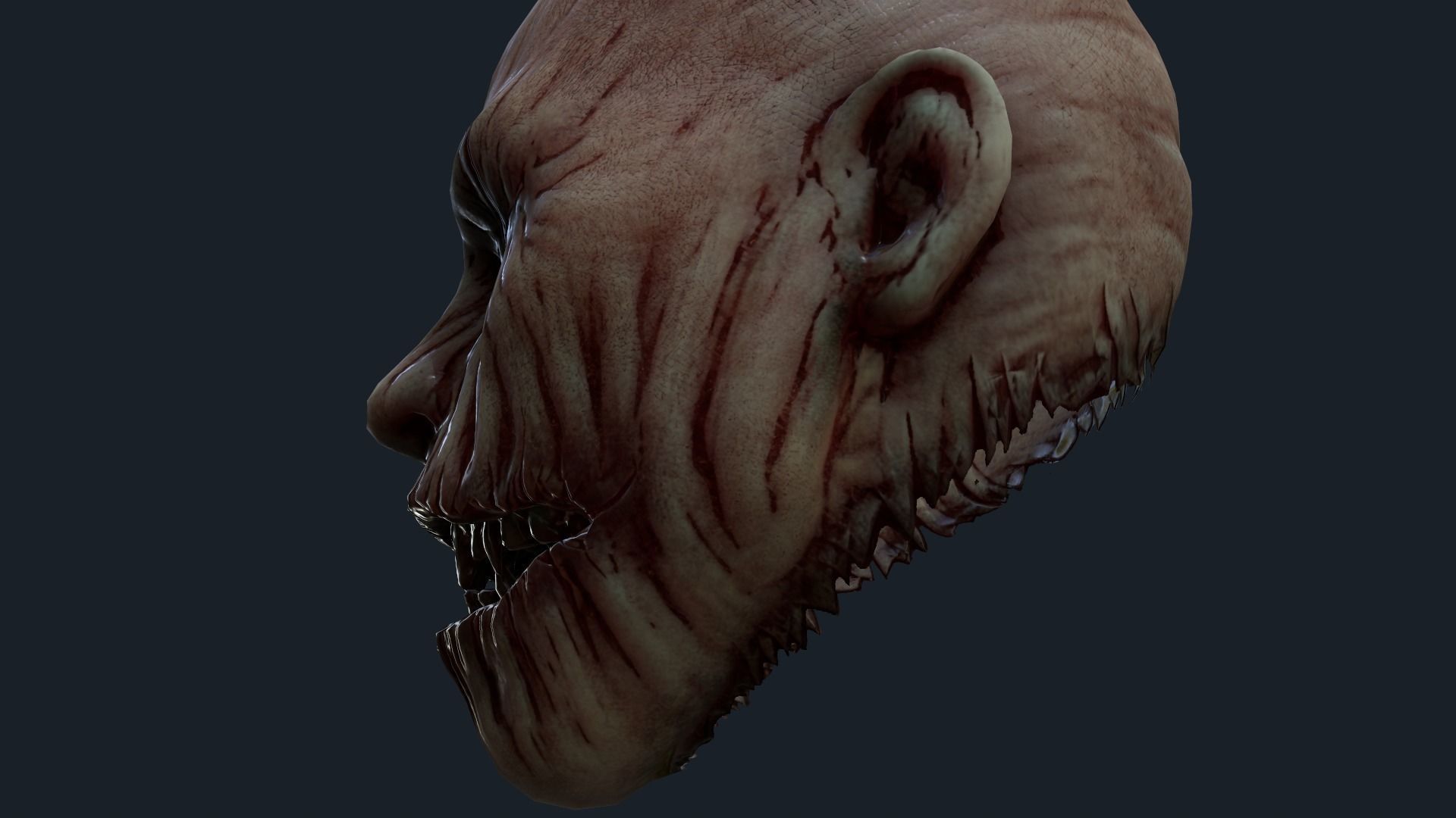 Creepy mask Low-poly 3D model_4