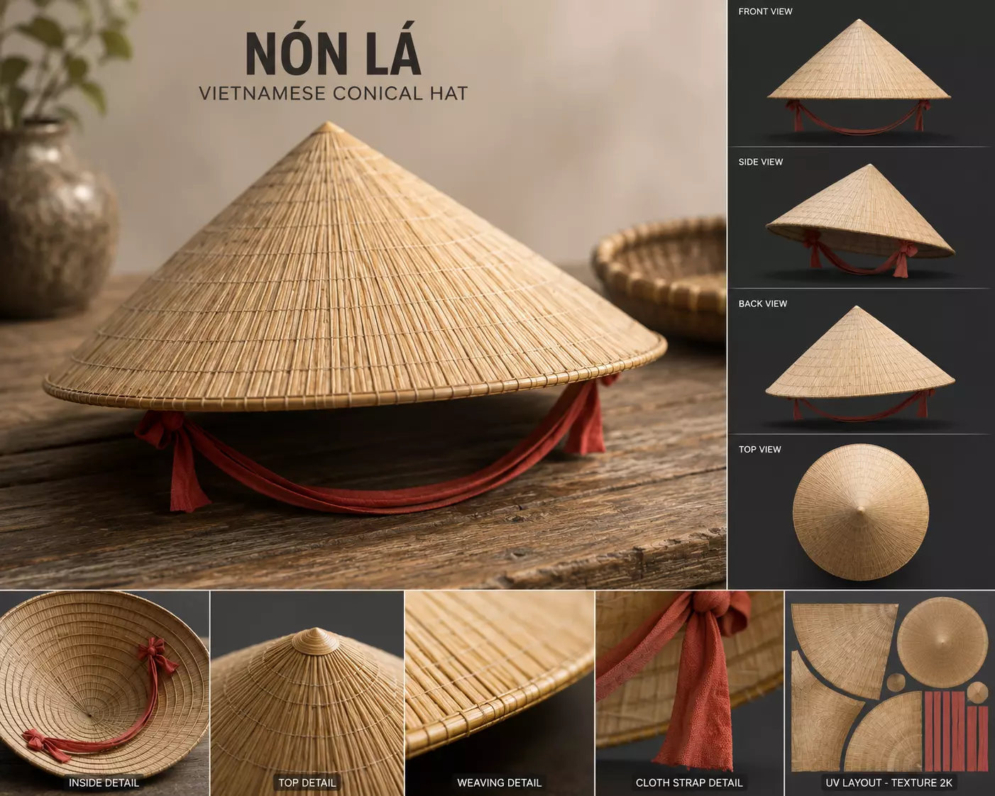 Vietnamese Conical Hat 3D model