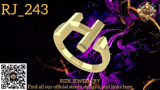 Initial Letter H Ring Style 1 Model RJ 243