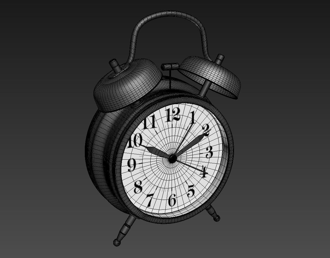 Alarm Clock Classic 3D model_4
