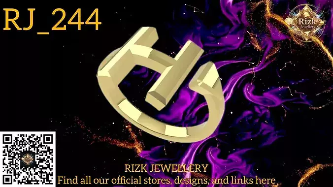 Initial Letter H Ring Style 2 Model RJ 244