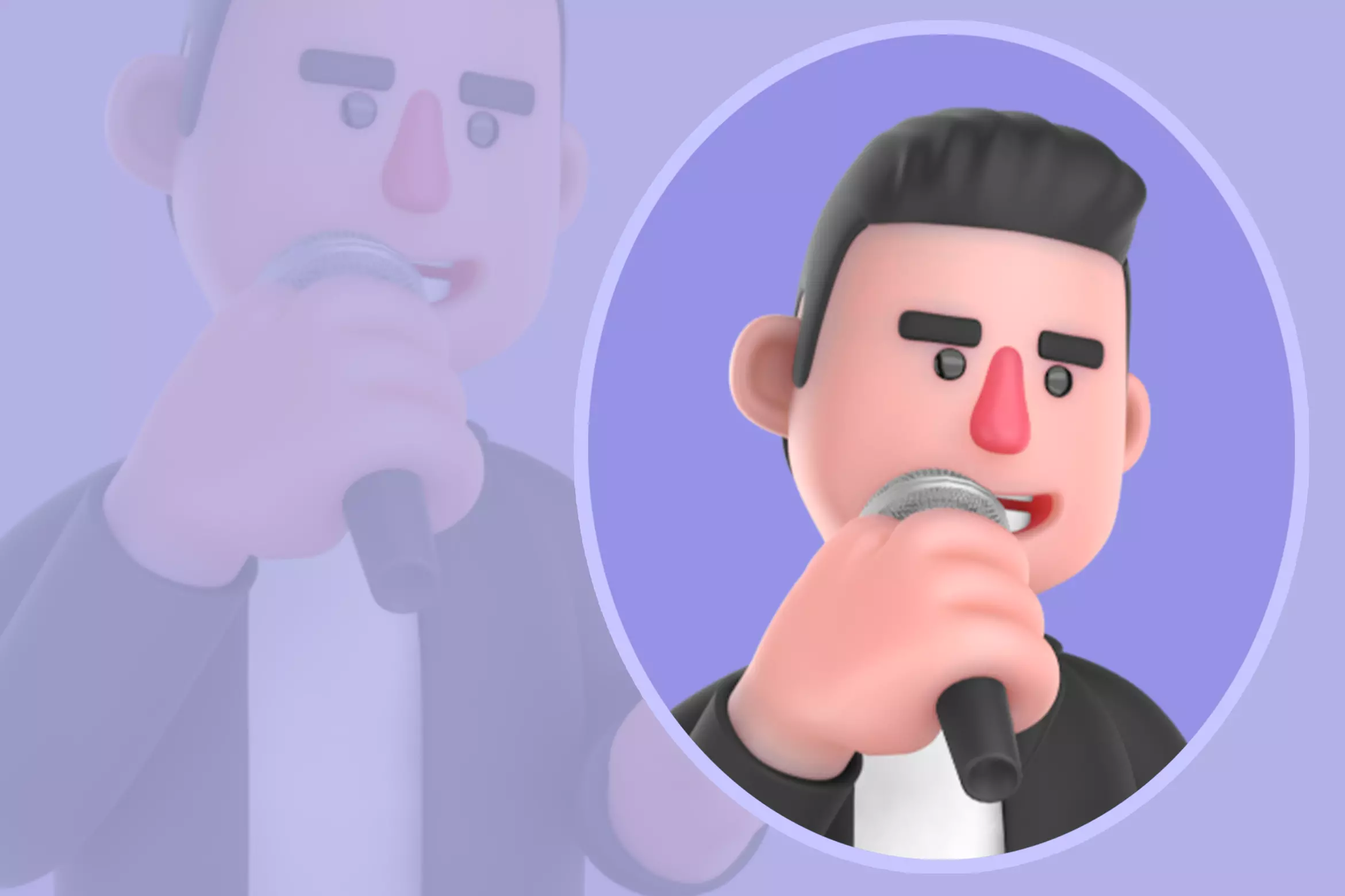 Stylized 3D Musician Character - Cartoon Singer 3D model