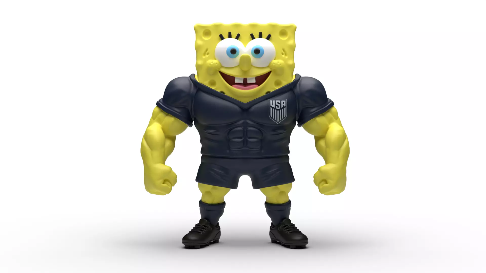 Fifa 2026 Usa Muscular SpongeBob Figure 3D Printable Statue 3D print model