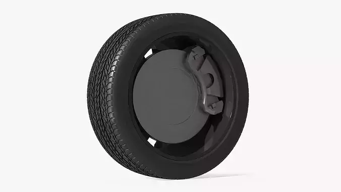 Aerodynamic SUV EV Wheel Black 3D model 5
