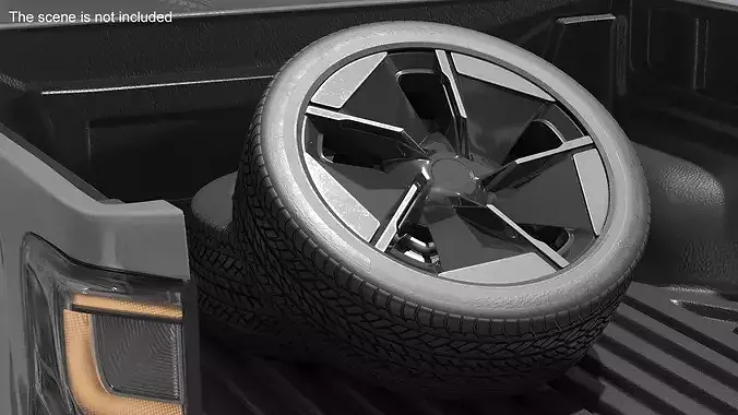 Aerodynamic SUV EV Wheel Black 3D model 2