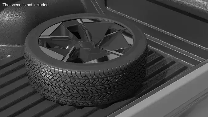 Aerodynamic SUV EV Wheel Black 3D model 3