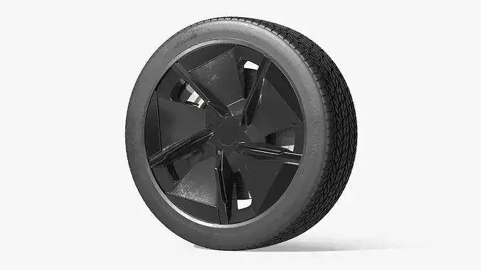 Aerodynamic SUV EV Wheel Black 3D model