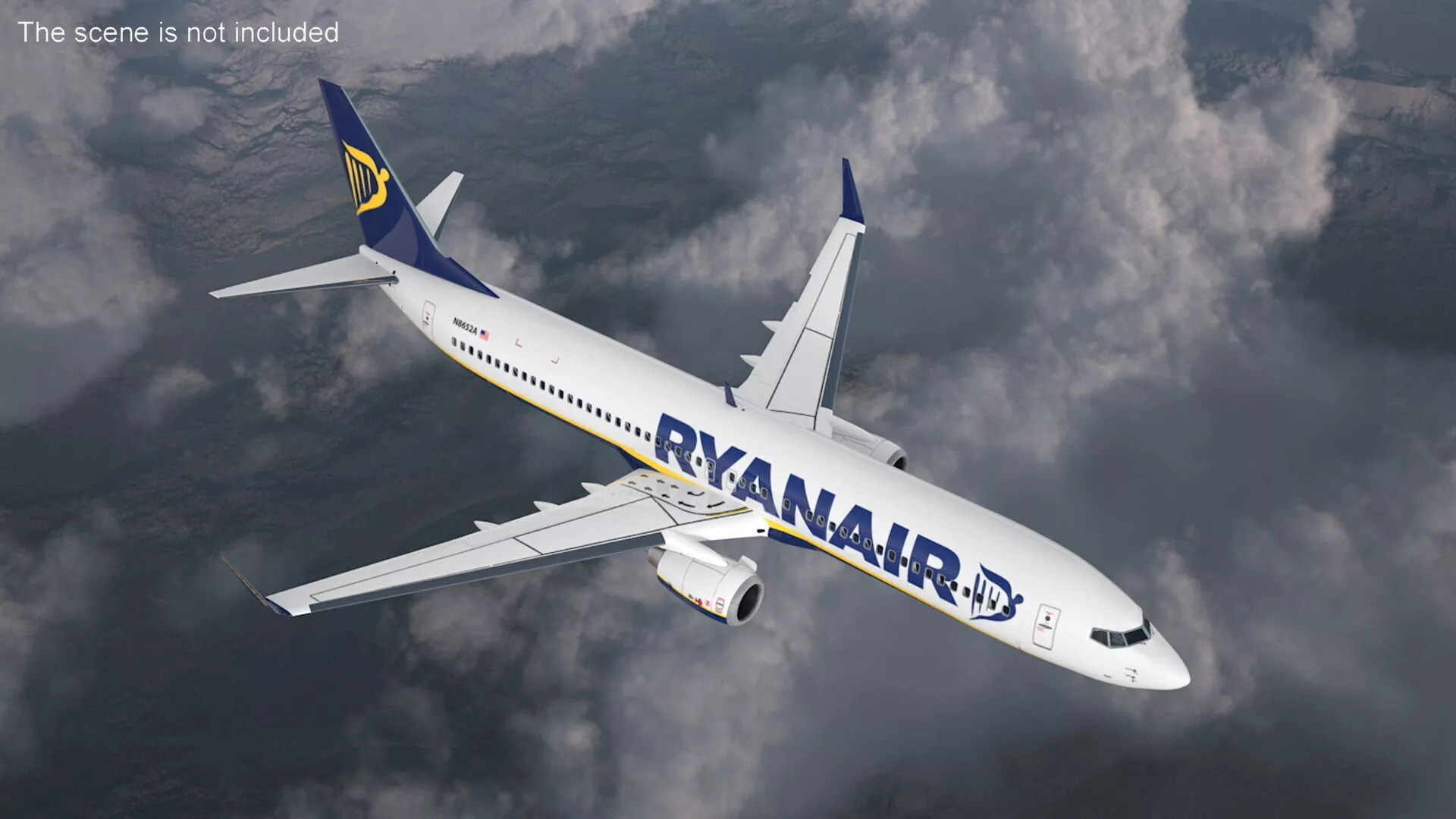 Ryanair Boeing 737-900 with Interior Rigged for Maya 3D model