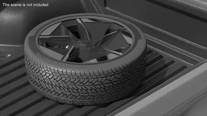 Honda 0-Series Sport Alloy Wheel Black 3D model 3