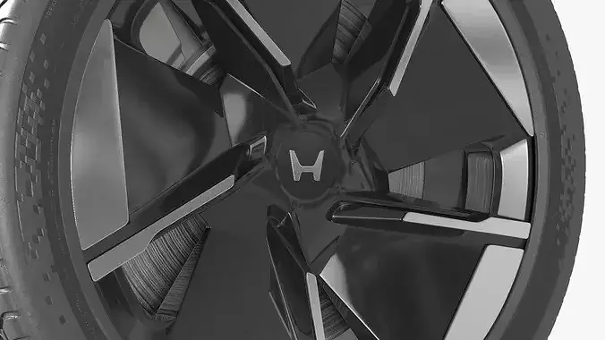 Honda 0-Series Sport Alloy Wheel Black 3D model 6