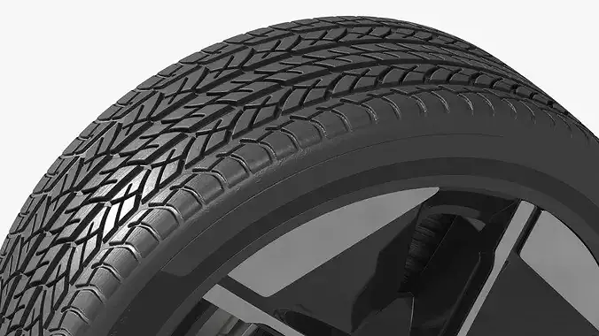 Honda 0-Series Sport Alloy Wheel Black 3D model 7