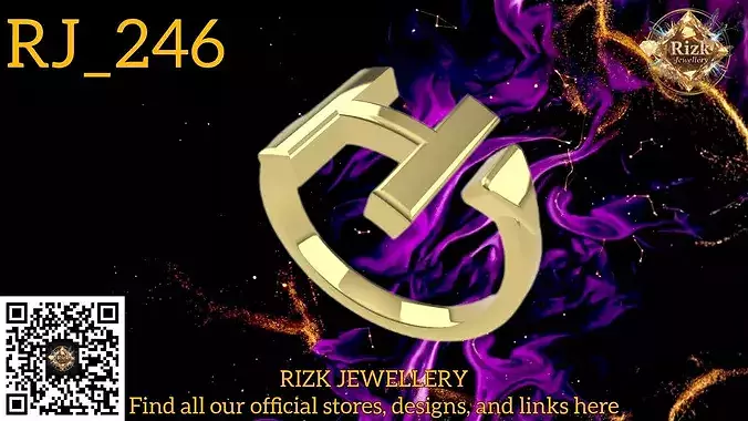 Initial Letter H Ring Style 4 Model RJ 246