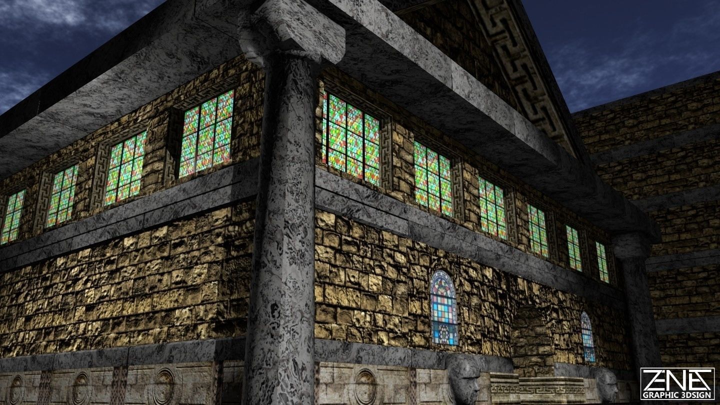 Game-Ready -- Ancient Roman Builder Kit -- Lite Low-poly 3D model_3