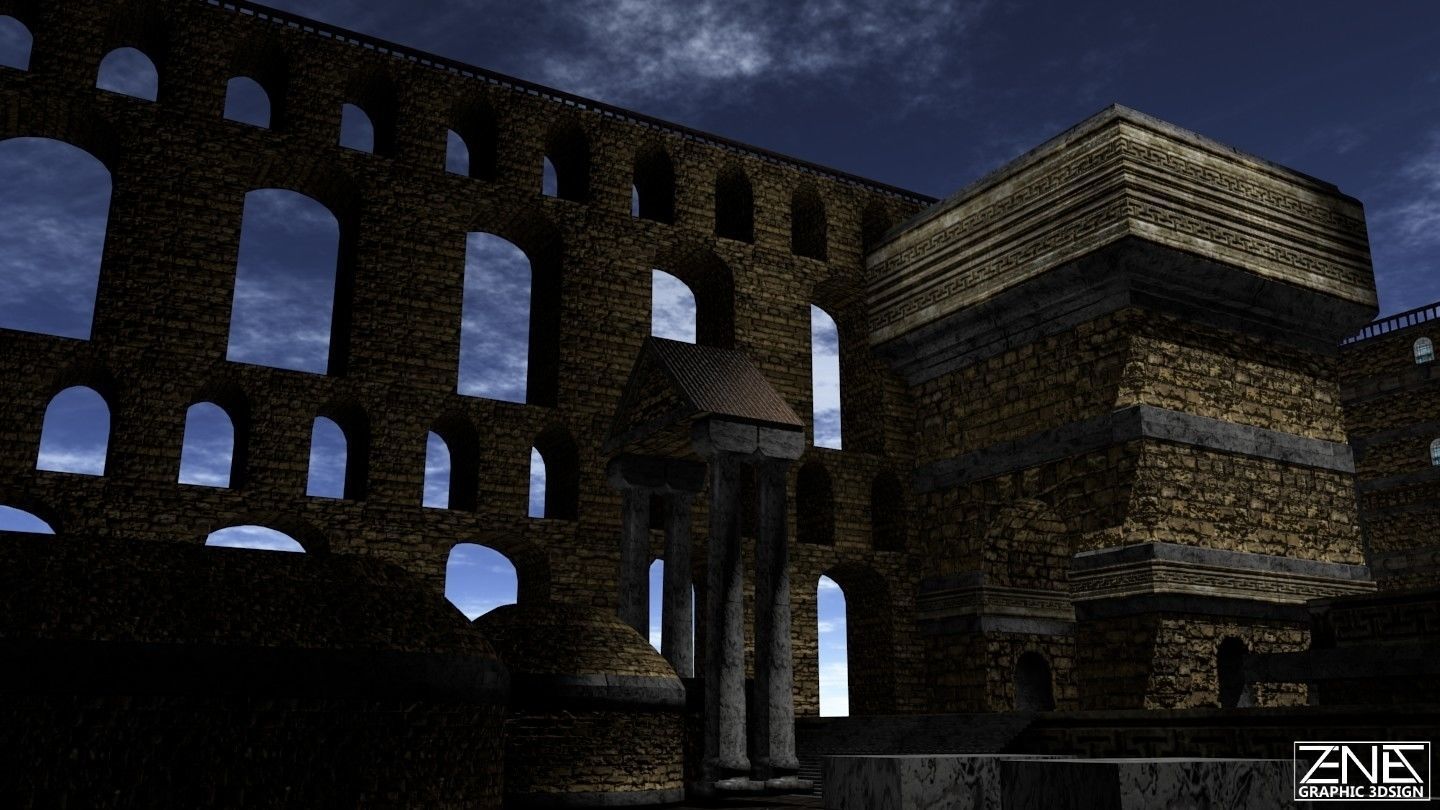 Game-Ready -- Ancient Roman Builder Kit -- Lite Low-poly 3D model_16