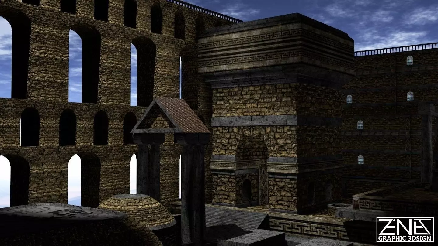 Game-Ready -- Ancient Roman Builder Kit -- Lite Low-poly 3D model_0