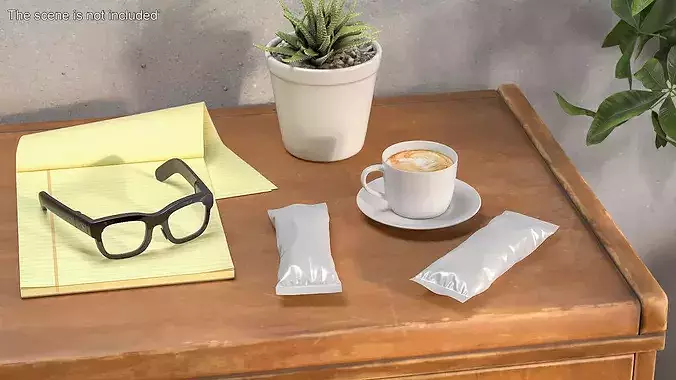 Foil Stick Pack Pouch 3D model 4