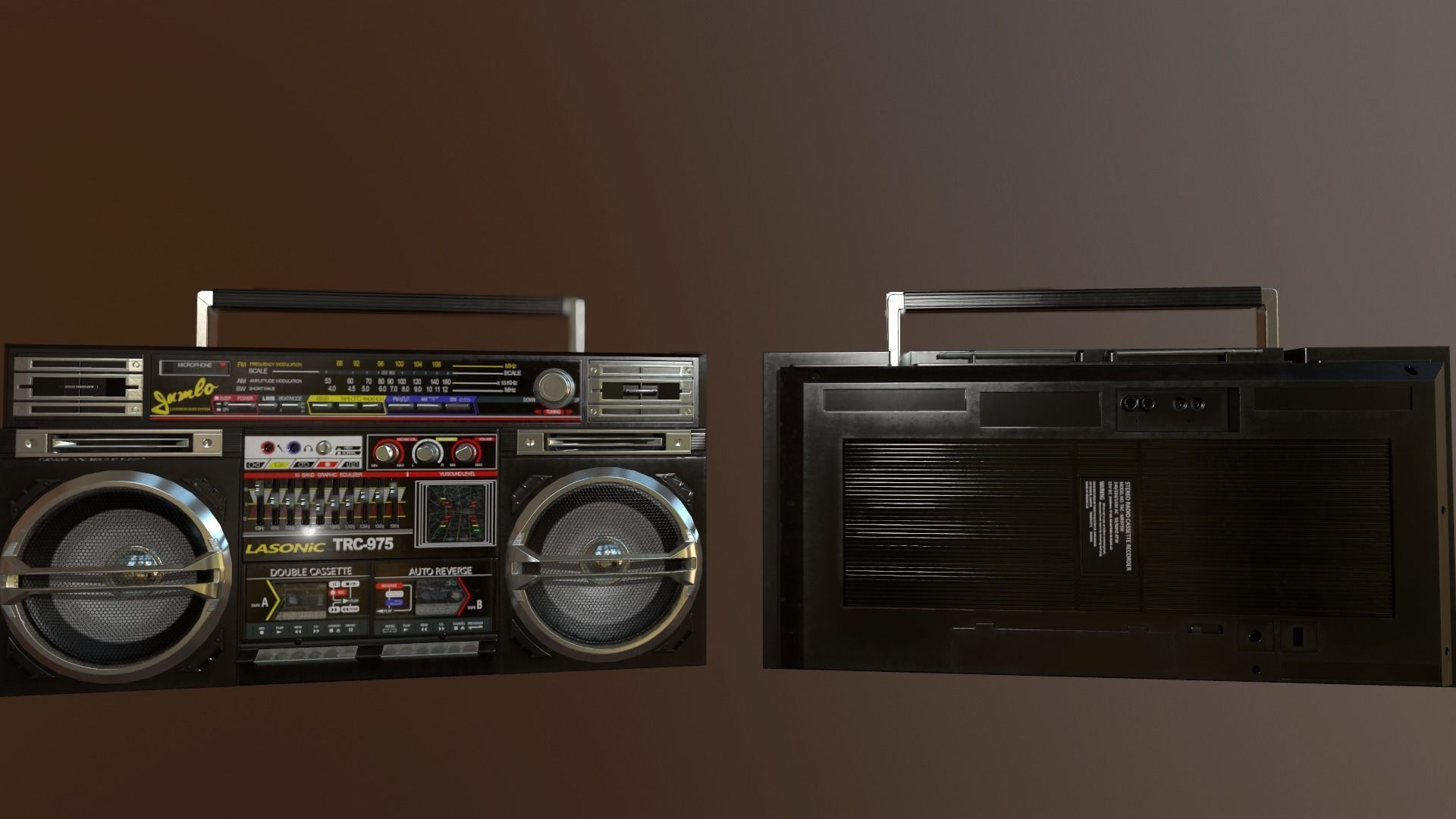 Lasonic TRC-975 Boombox Low-poly 3D model_3