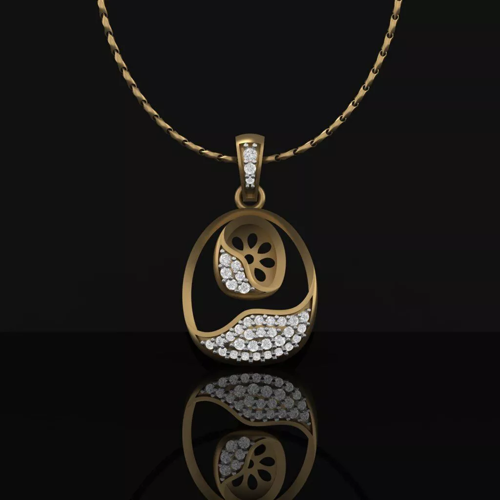 Luxury Abstract Diamond Pendant STL 3DM Jewelry CAD Model 3D print model