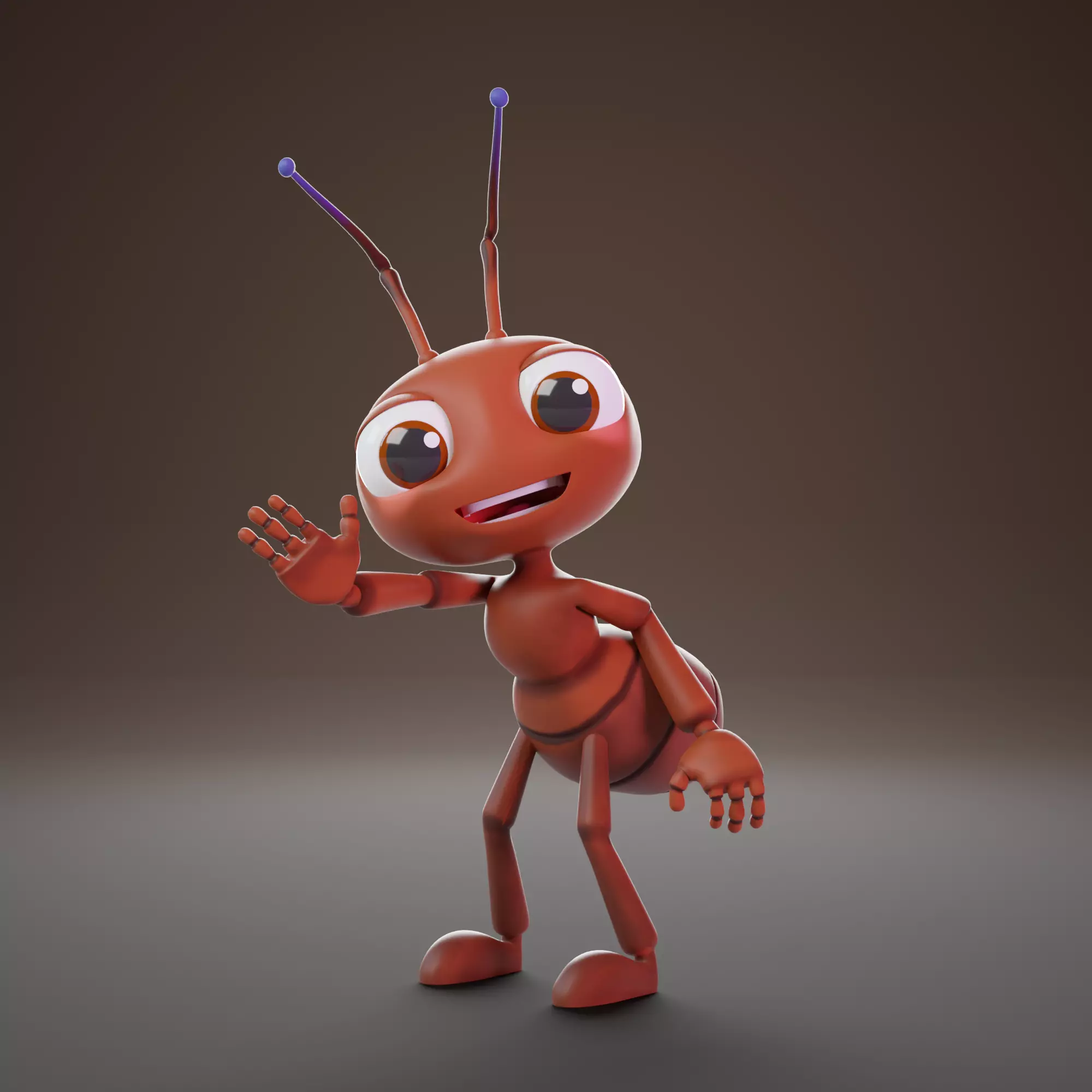 Cartoon Ant Rigged Blender insect 3D model