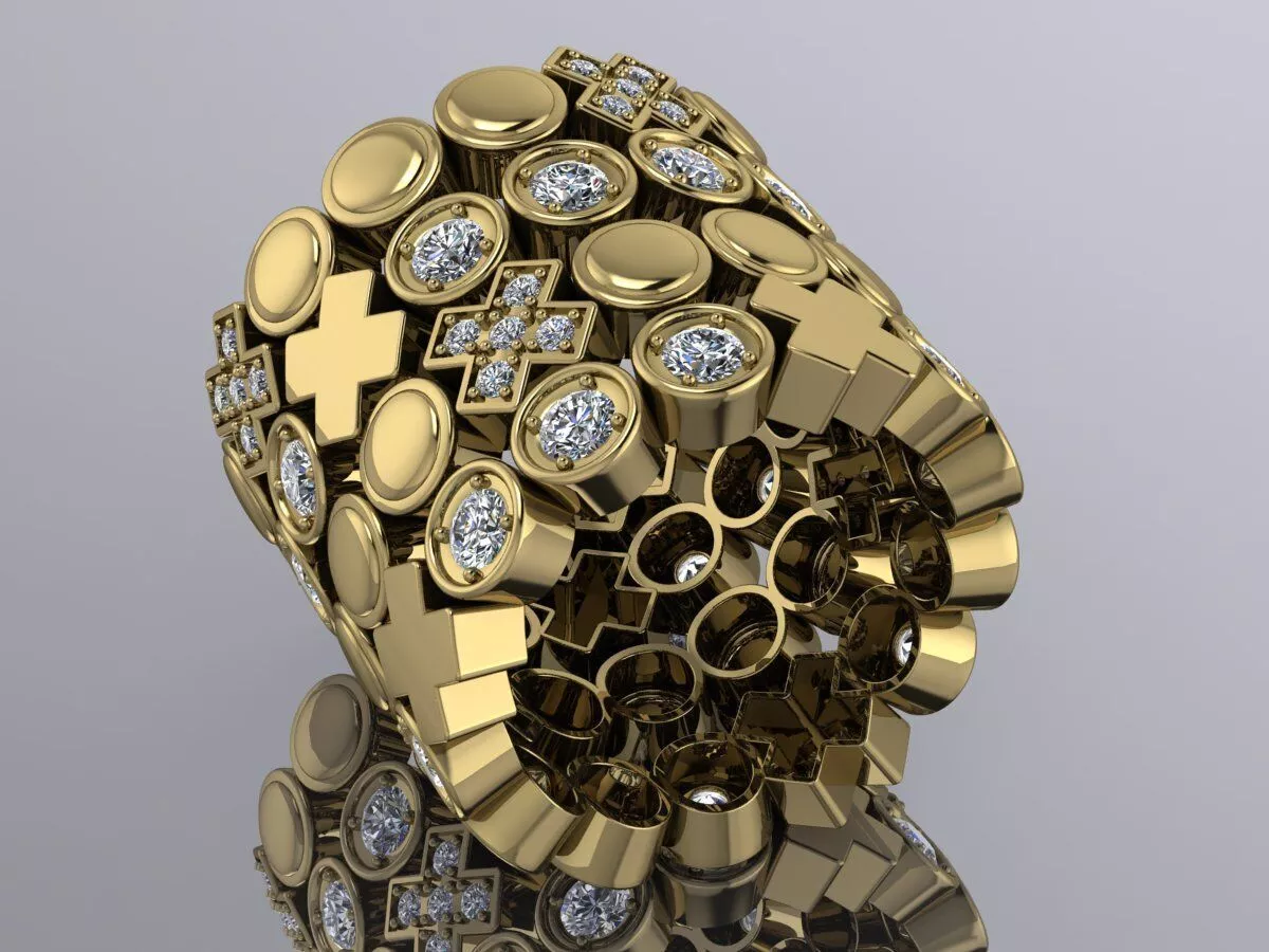 X O Ring Luxury Jewelry gold 3D print model