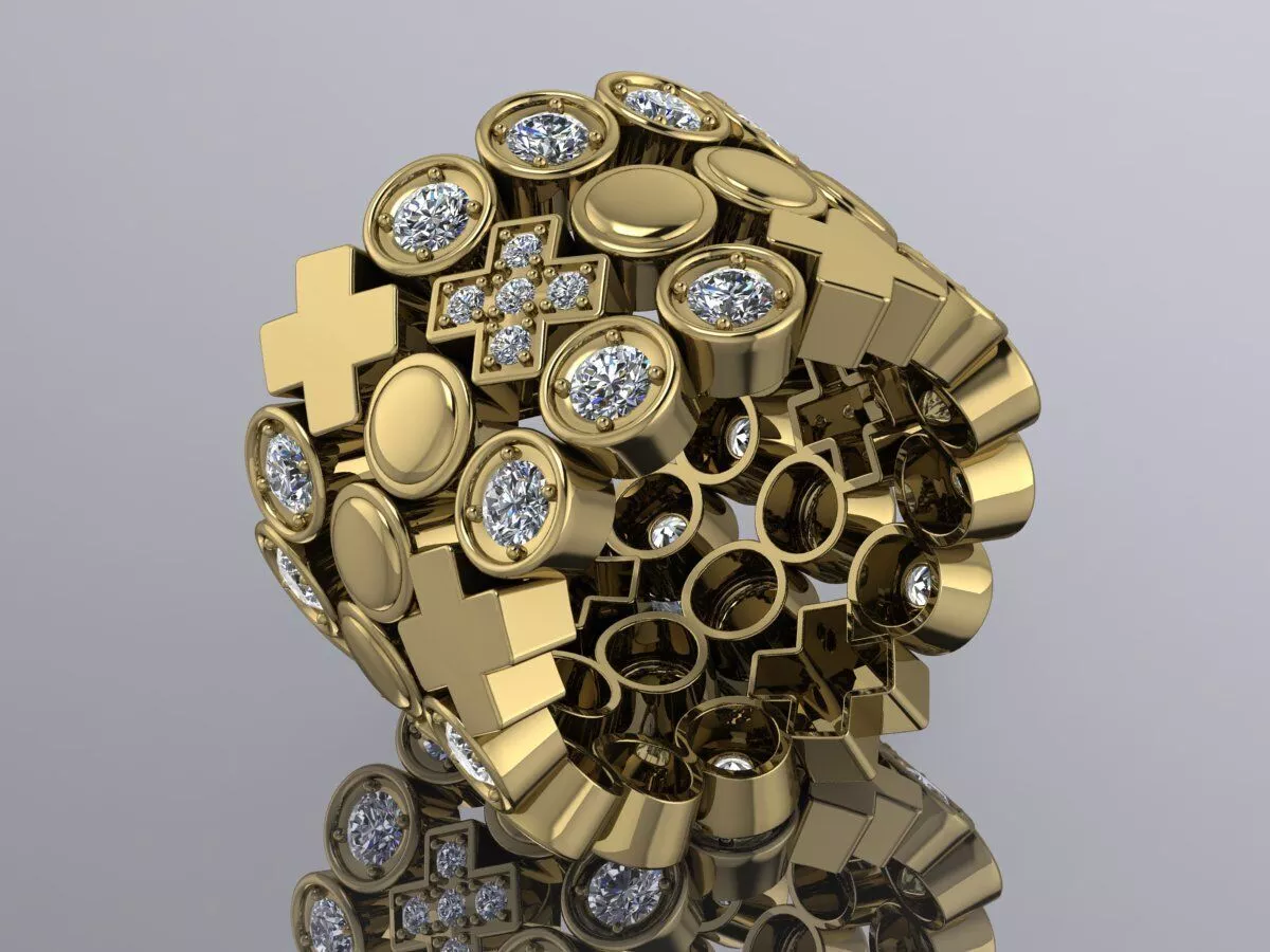 X O Ring Luxury Jewelry gold 3D print model