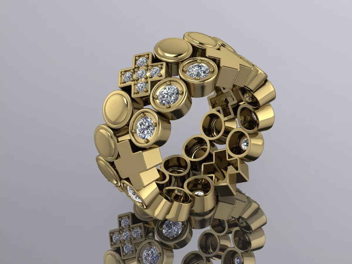 X O Ring Luxury Jewelry gold 3D print model
