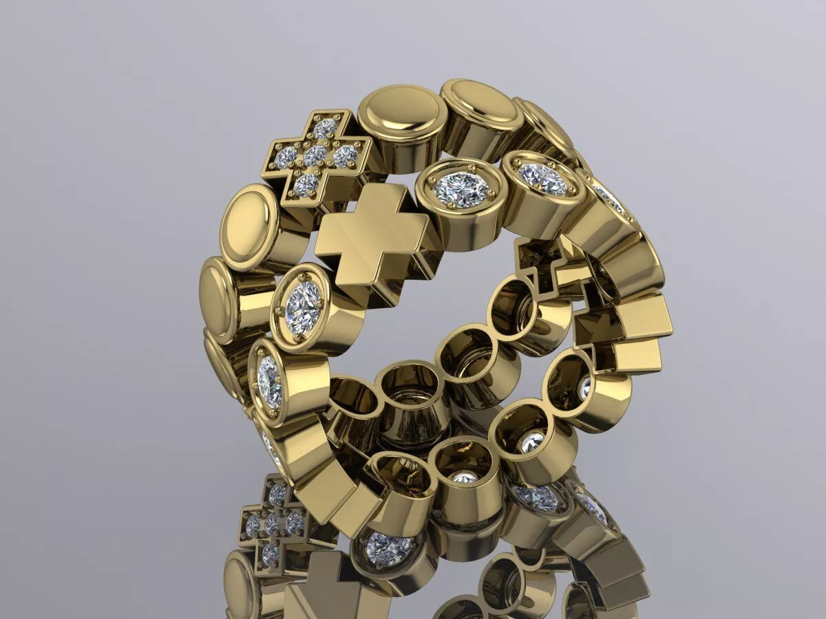 X O Ring Luxury Jewelry gold 3D print model