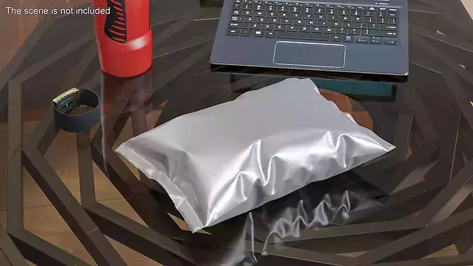 Silver Foil Snack Bag 3D model 3