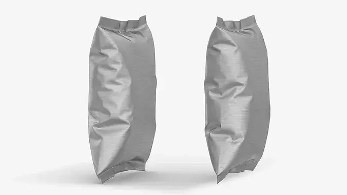 Silver Foil Snack Bag 3D model 7