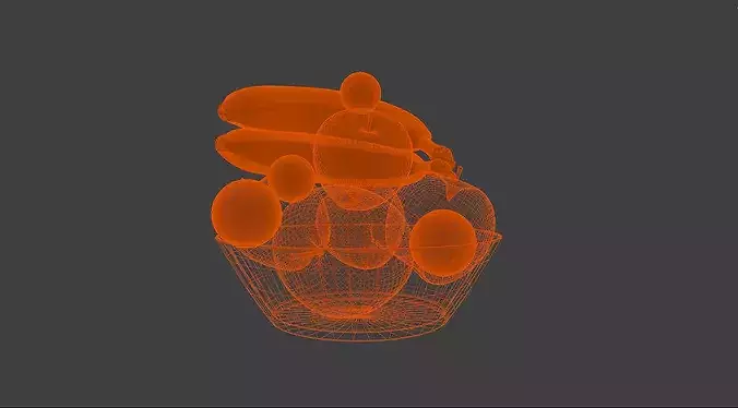 Realistic Fruit Bowl with Fruits - PBR 3D model 4