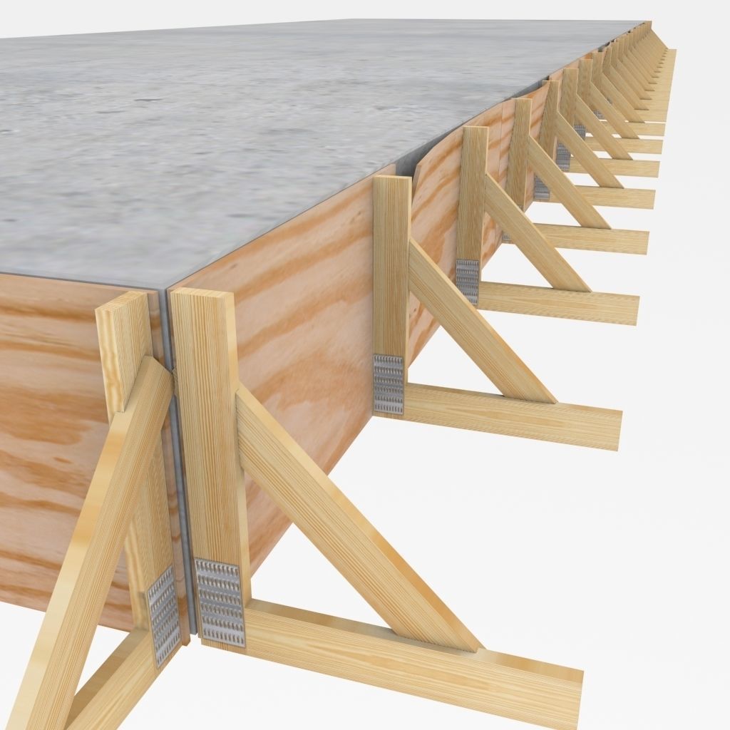 Building site foundation being cast and set Low-poly 3D model_1