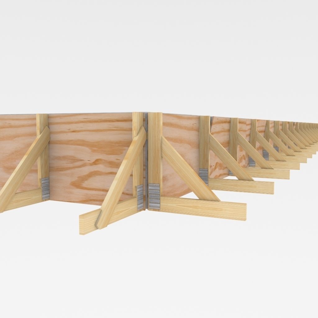 Building site foundation being cast and set Low-poly 3D model_3