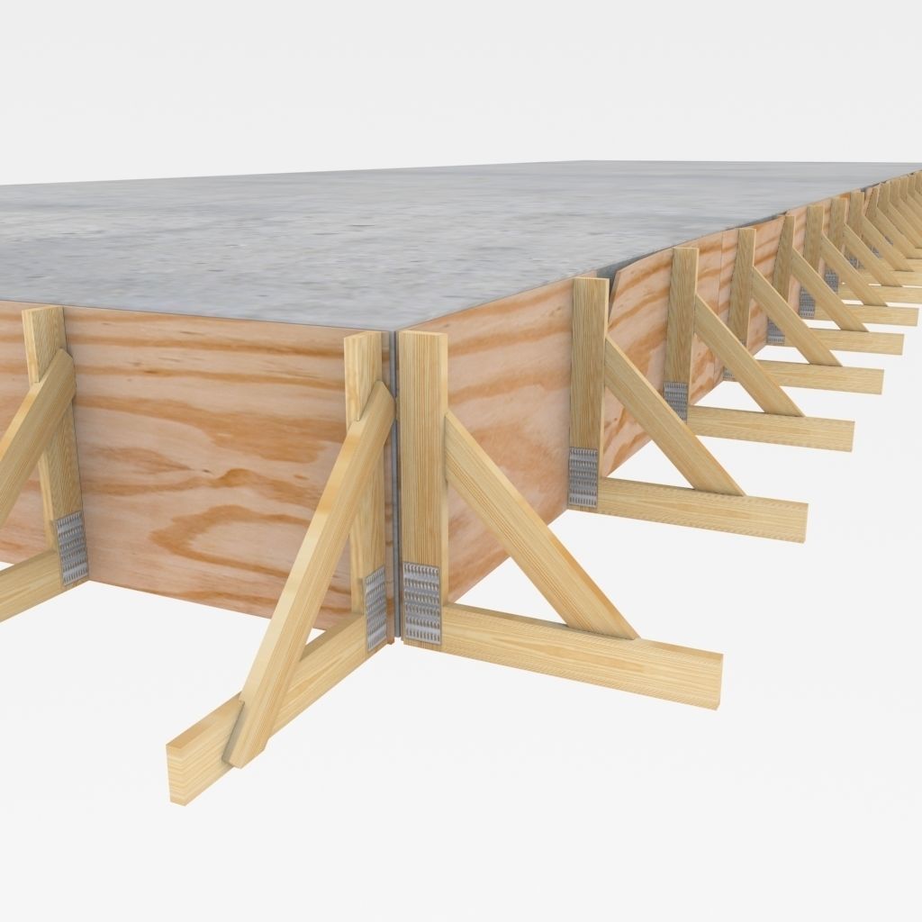 Building site foundation being cast and set Low-poly 3D model_7